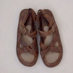 Born Brown Leather Boho Outdoor Sandals Women’s Size 10